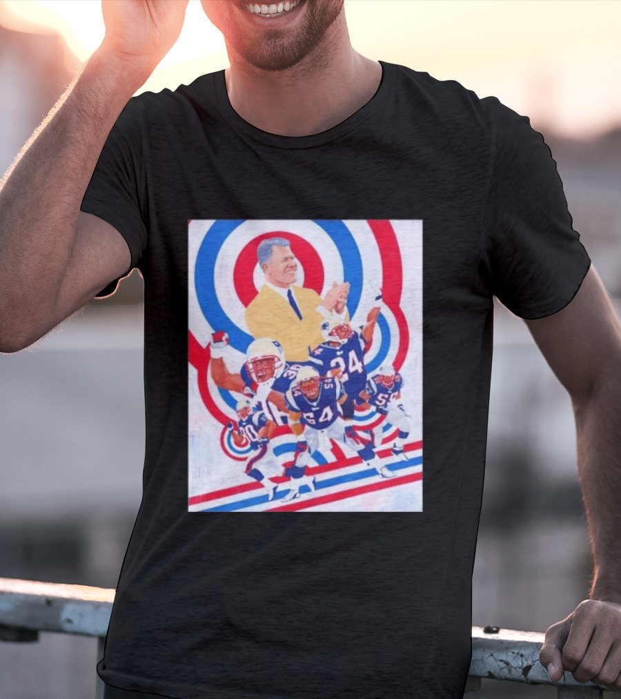 Patriots Celebration Collage With Bill Belichick And Legendary Players T-Shirt