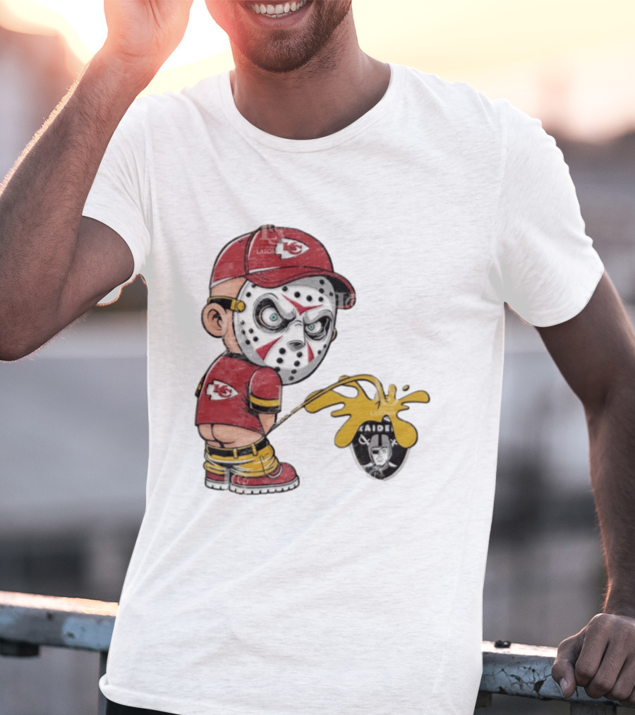 Kansas City Chiefs Jason Voorhees Pissing On Las Vegas Raiders T-Shirt