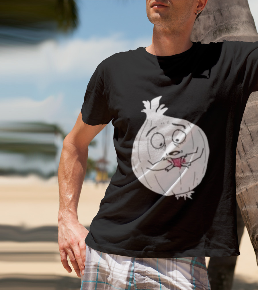 Crying Onion Cartoon Funny Vegetable Drawing T-Shirt