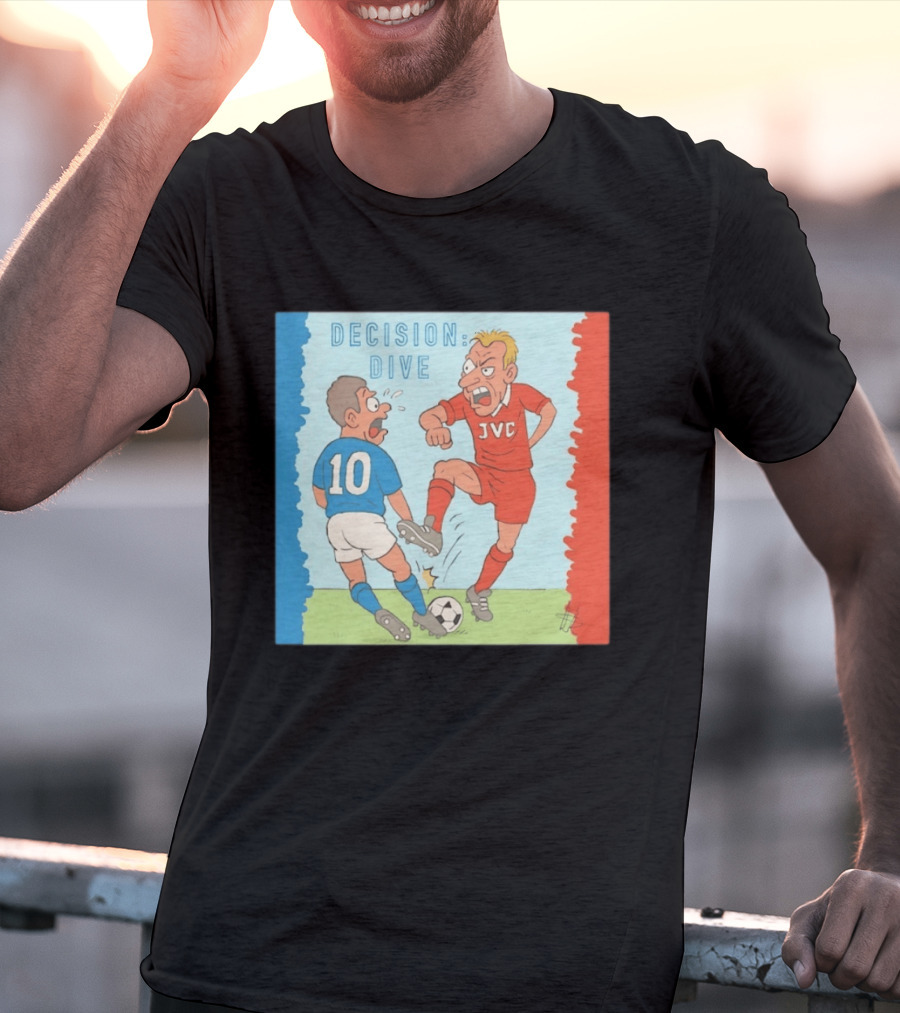 Decision Dive JVC Arsenal Football Cartoon Vintage Rivalry T-Shirt