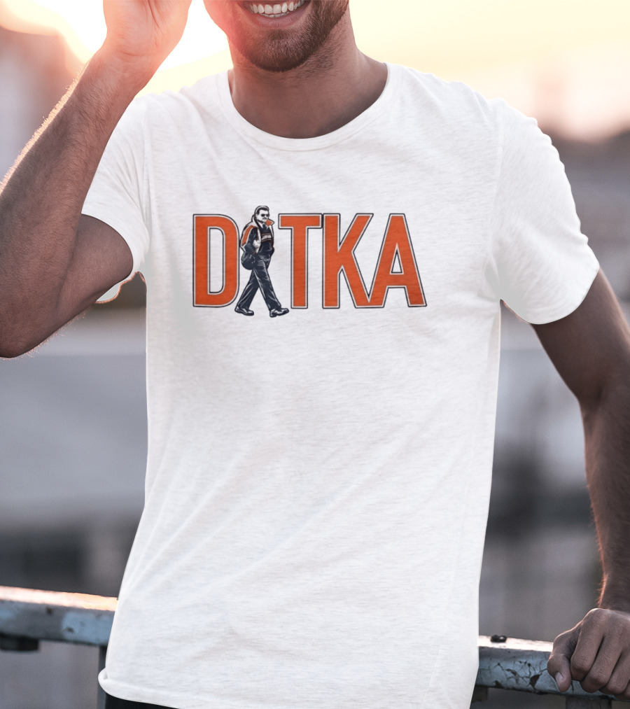 Mike Ditka Chicago Bears Ditka Wordmark Walking Sideline T-Shirt