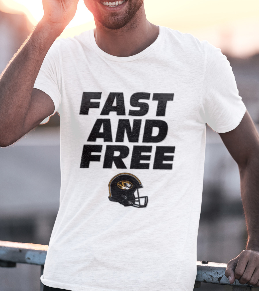 Missouri Tigers NCAA Football Fast And Free Helmet T-Shirt
