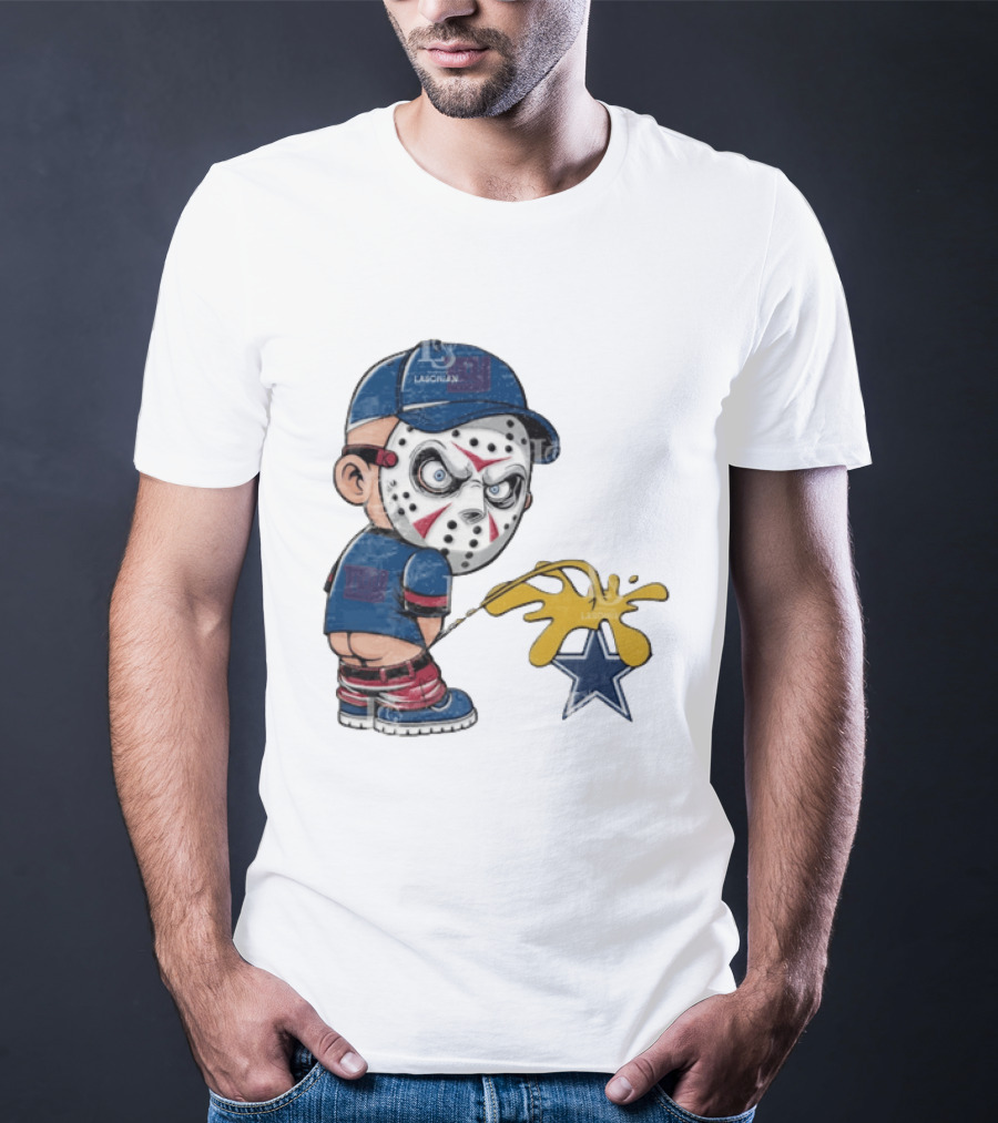 New York Giants Jason Voorhees Piss On Dallas Cowboys T-Shirt