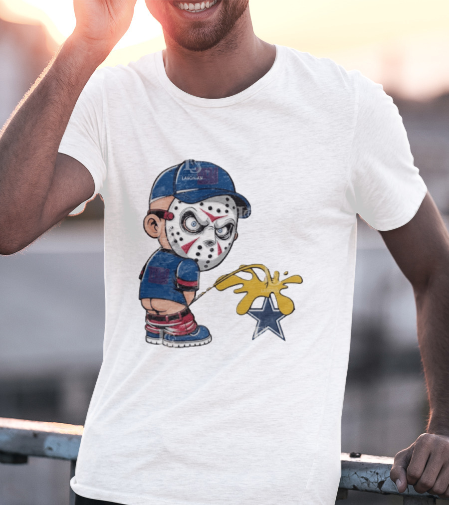 New York Giants Jason Voorhees Piss On Dallas Cowboys T-Shirt