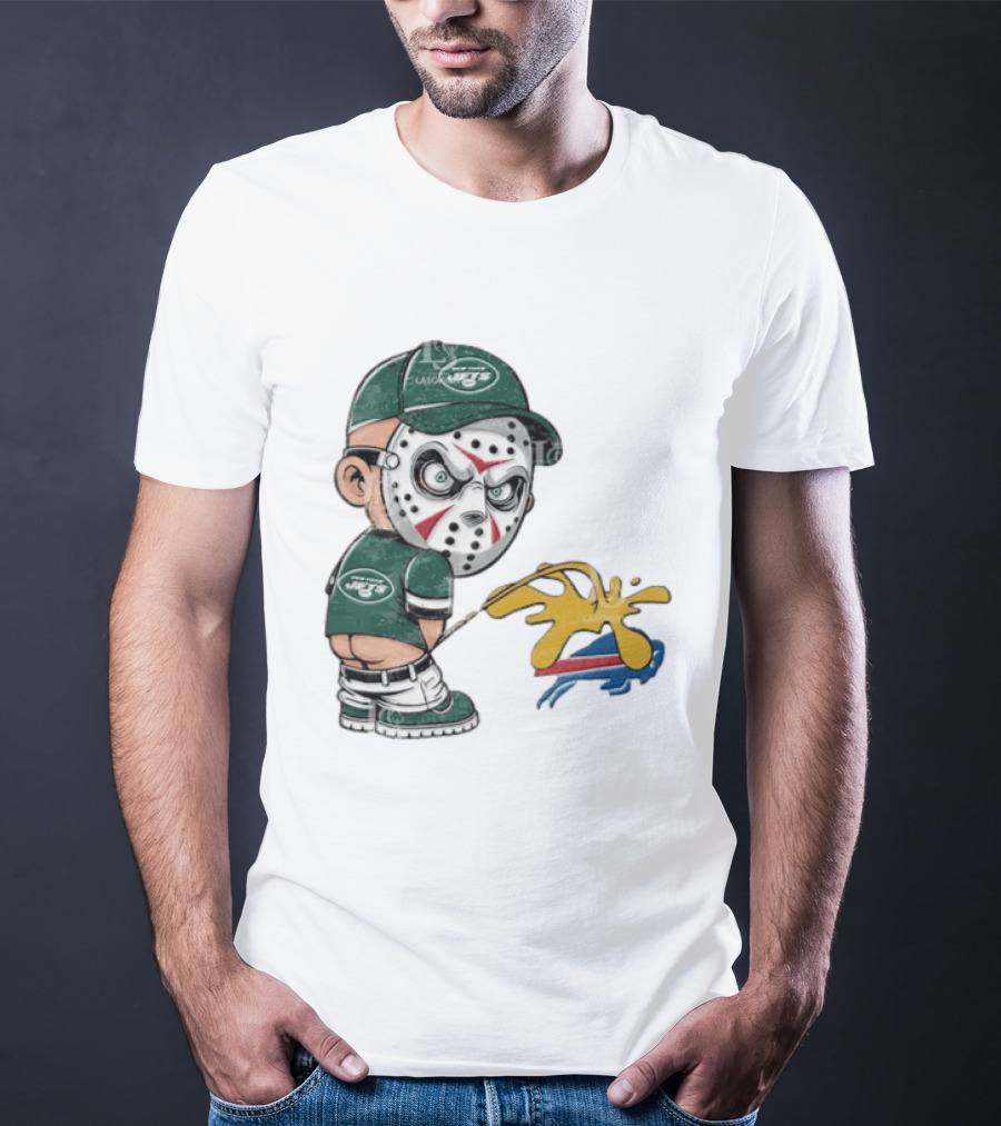 New York Jets Jason Voorhees Pissing On Buffalo Bills T-Shirt