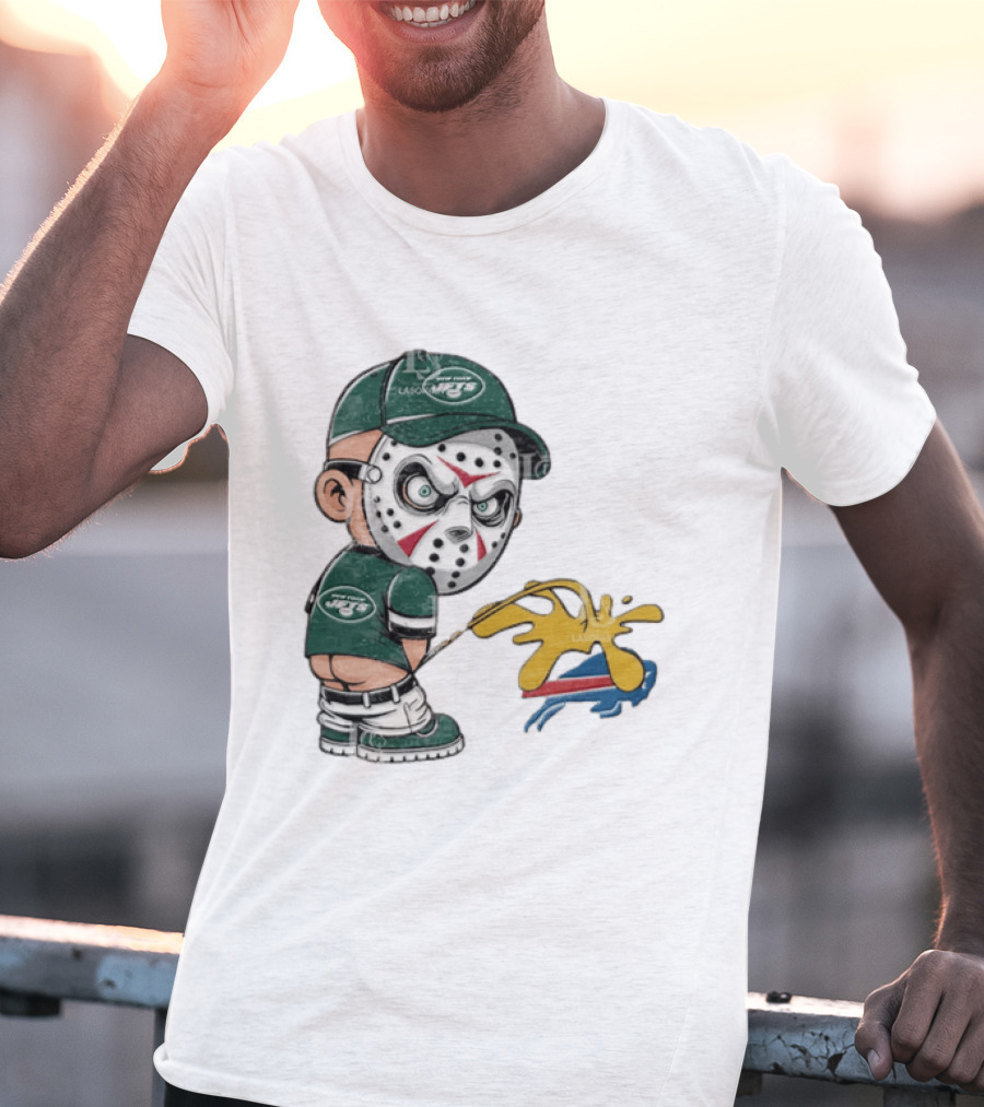 New York Jets Jason Voorhees Pissing On Buffalo Bills T-Shirt