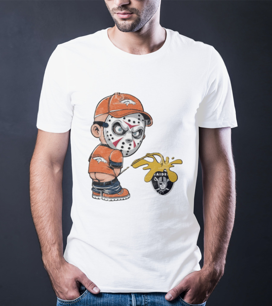Denver Broncos Jason Voorhees Urinating On Las Vegas Raiders T-Shirt