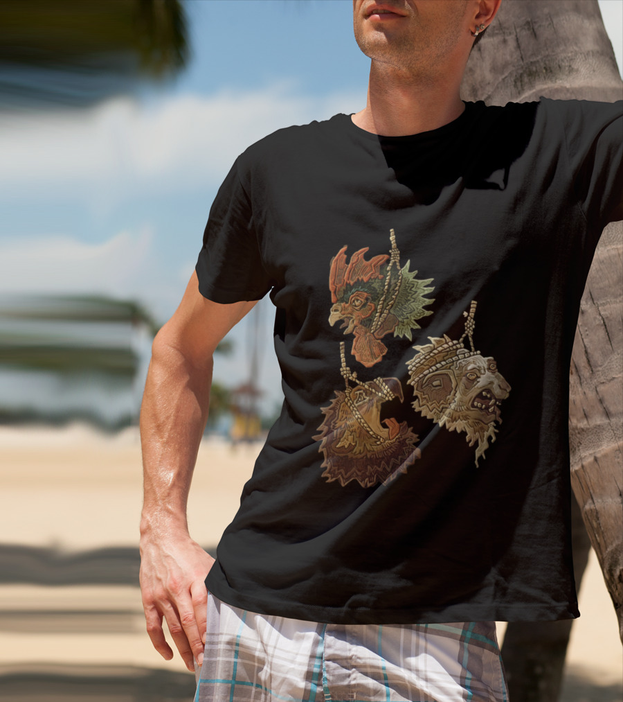 Three Severed Animal Heads With Nooses Vivid T-Shirt