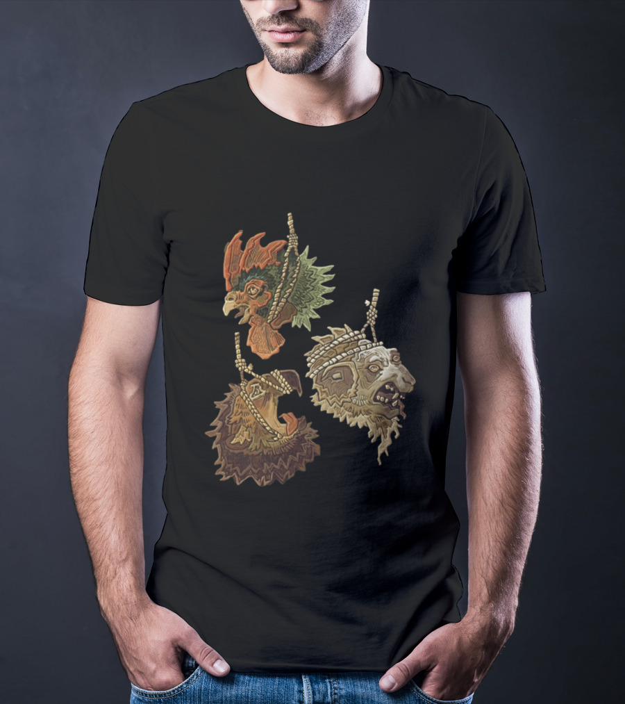 Three Severed Animal Heads With Nooses Vivid T-Shirt