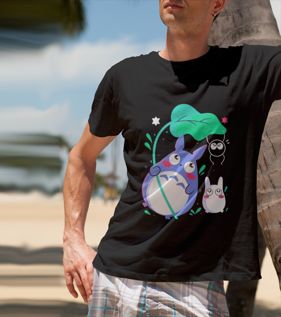My Neighbor Totoro Soot Sprite Leaf Art Studio Ghibli Characters T-Shirt