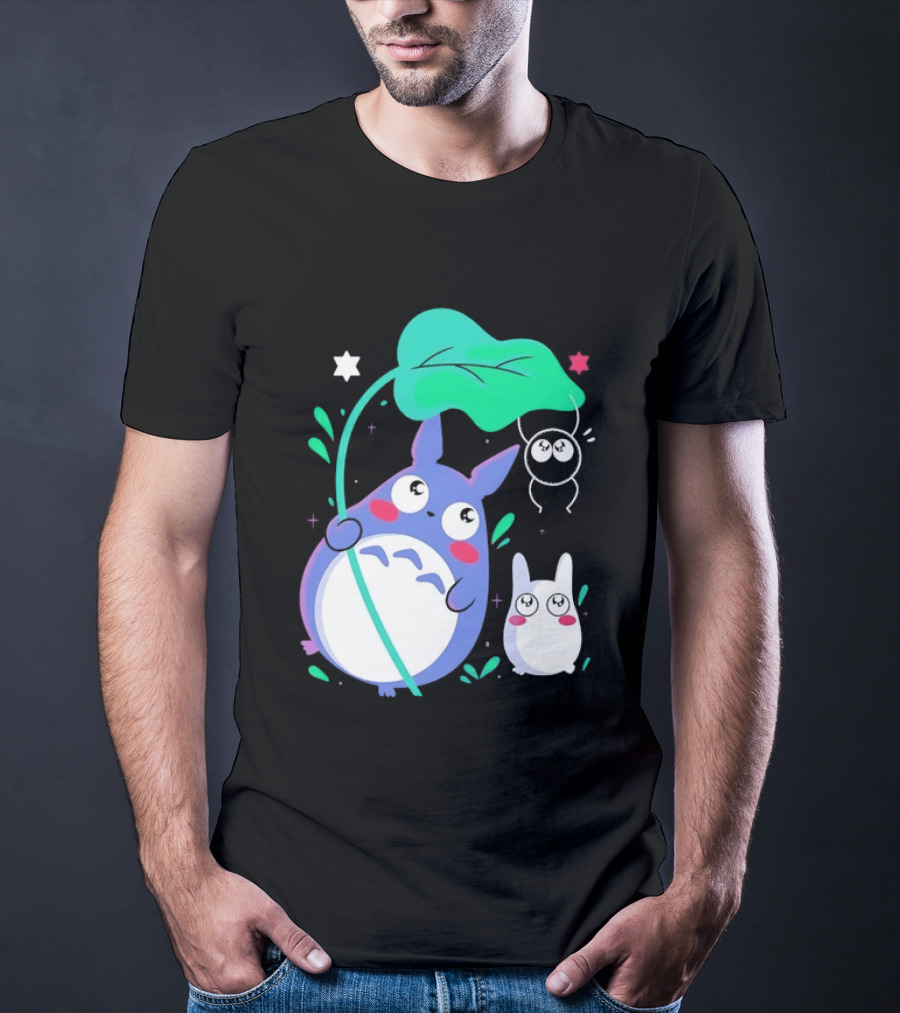 My Neighbor Totoro Soot Sprite Leaf Art Studio Ghibli Characters T-Shirt