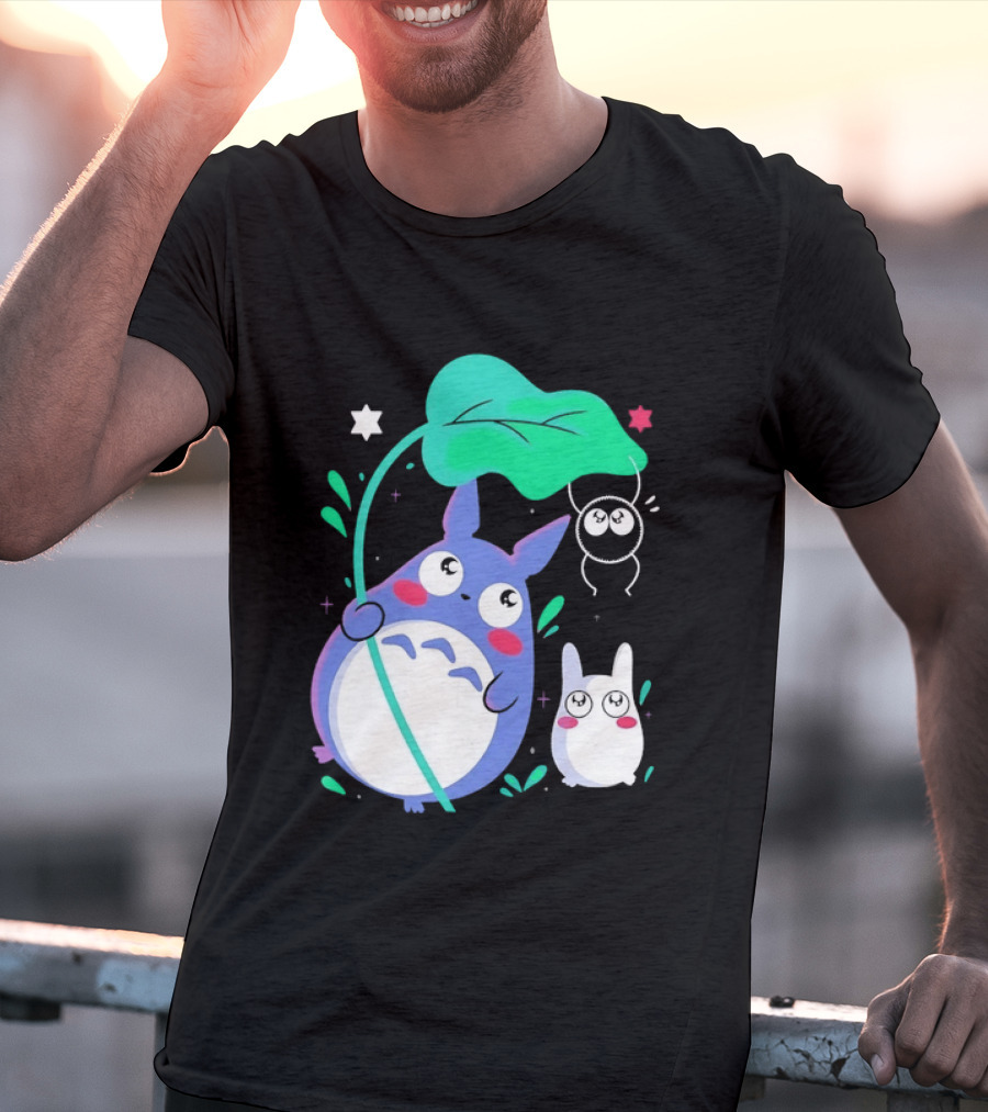 My Neighbor Totoro Soot Sprite Leaf Art Studio Ghibli Characters T-Shirt