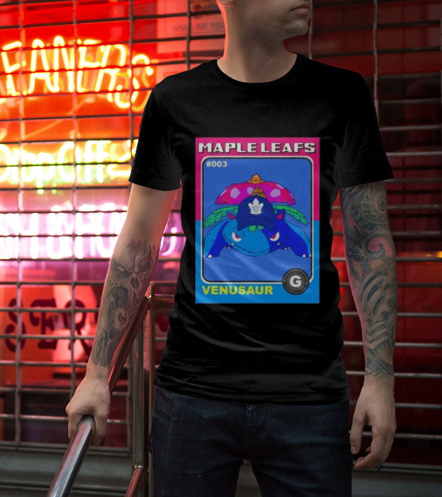 Venusaur Toronto Maple Leafs 003 Trading Card Blue Hat Edition T-Shirt