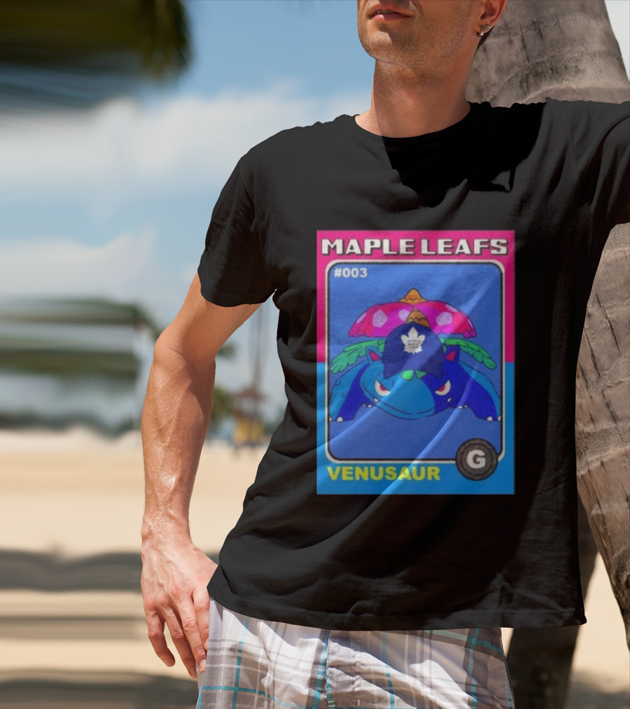 Venusaur Toronto Maple Leafs 003 Trading Card Blue Hat Edition T-Shirt