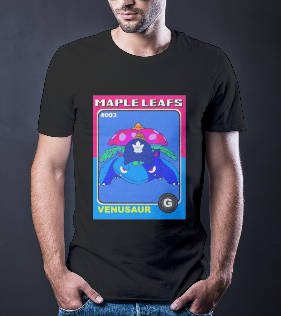 Venusaur Toronto Maple Leafs 003 Trading Card Blue Hat Edition T-Shirt