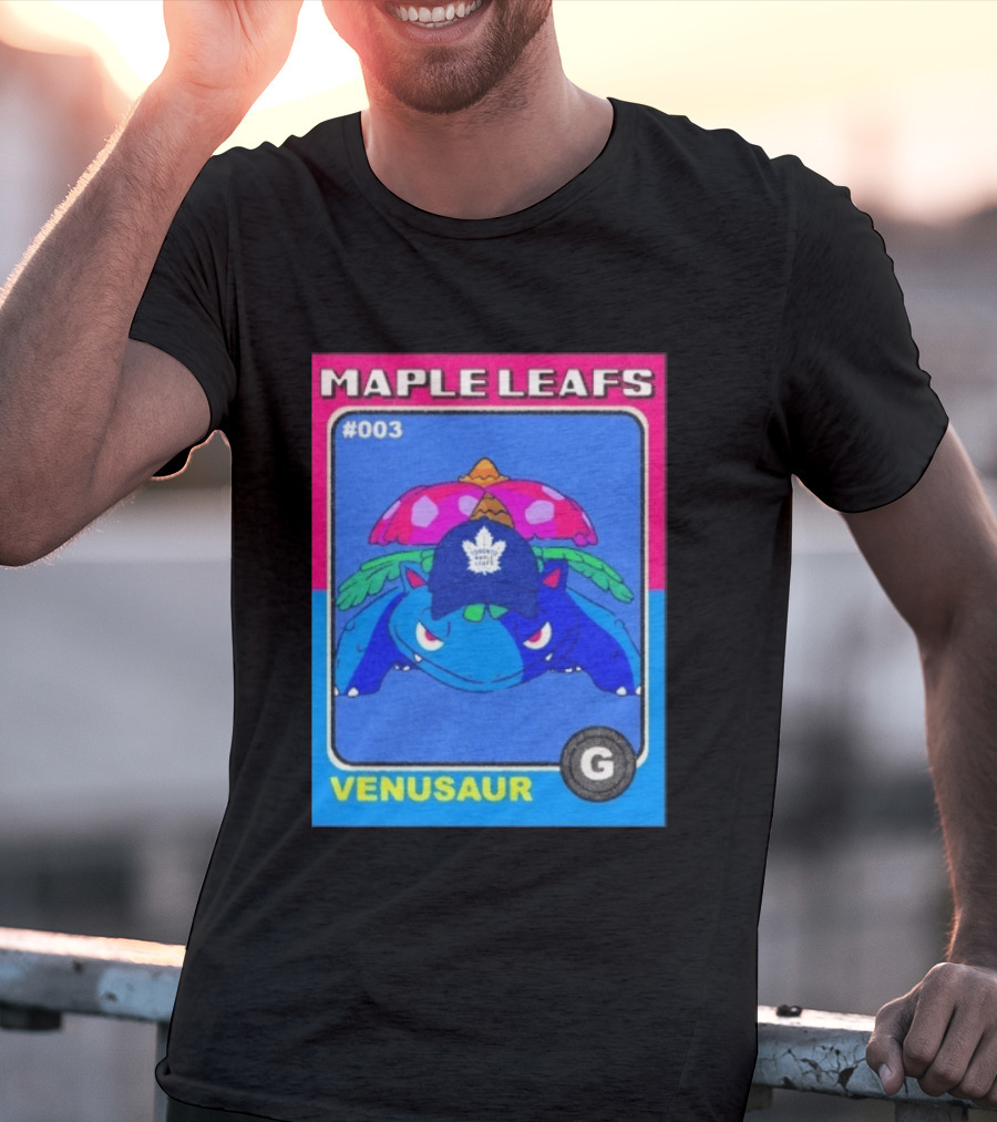 Venusaur Toronto Maple Leafs 003 Trading Card Blue Hat Edition T-Shirt