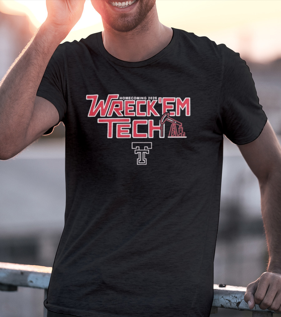 Wreck'em Tech Homecoming 2026 Red Raiders Pumpjack T T-Shirt