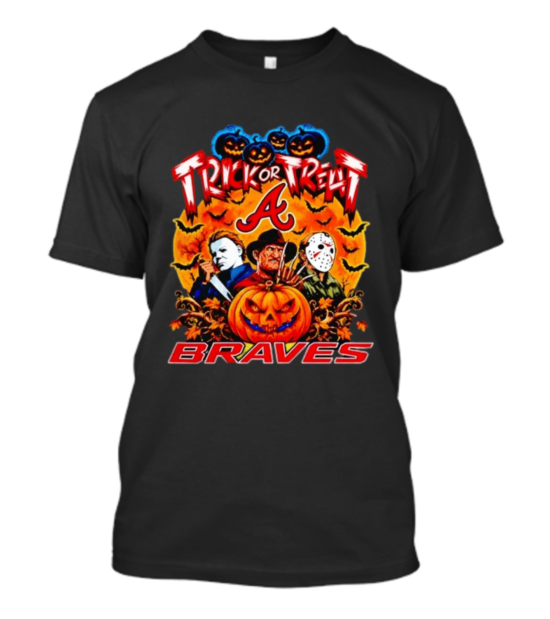Atlanta Braves Trick Or Treat Halloween 2026 Horror Characters T-Shirt