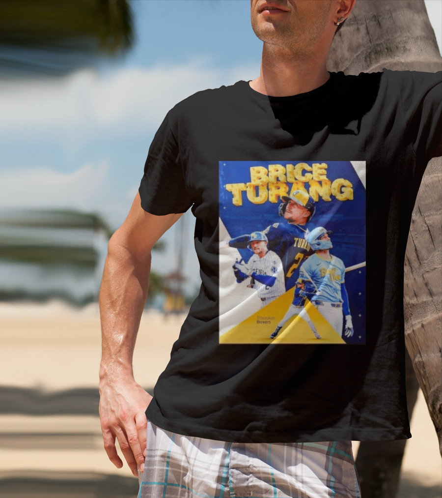 Brice Turang Milwaukee Brewers MLB Player Collage T-Shirt