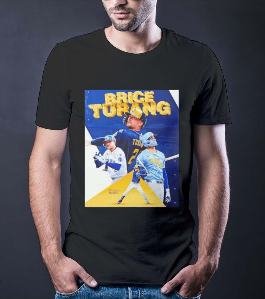 Brice Turang Milwaukee Brewers MLB Player Collage T-Shirt