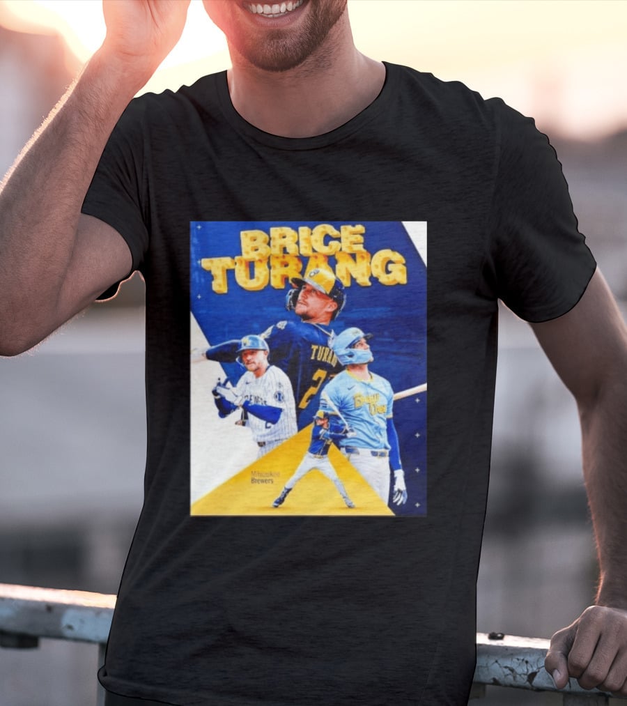 Brice Turang Milwaukee Brewers MLB Player Collage T-Shirt