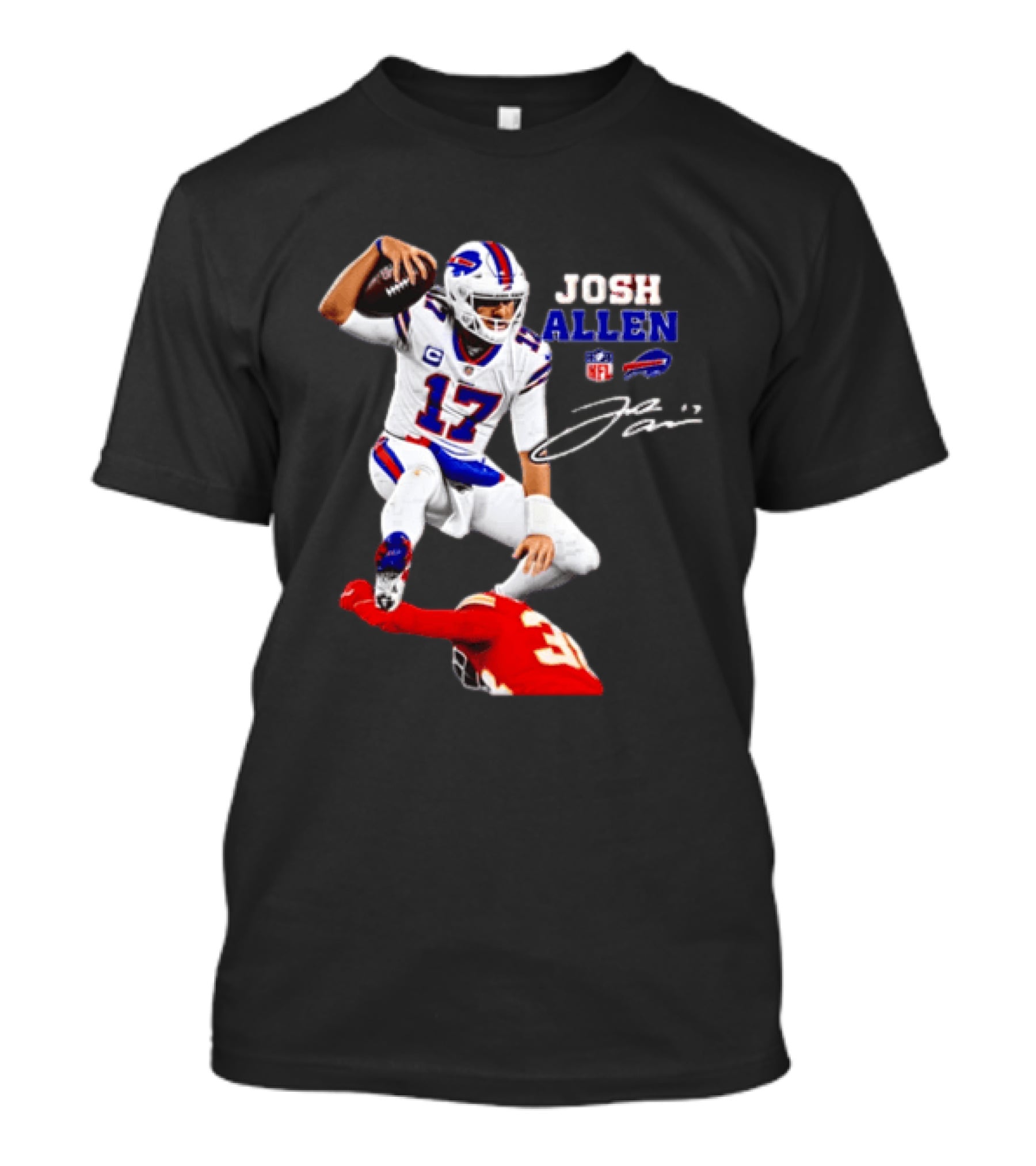Buffalo Bills Josh Allen NFL Action 17 Signature T-Shirt