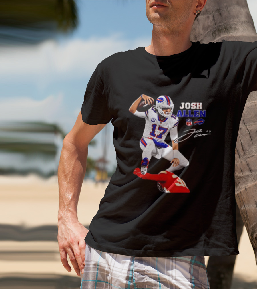 Buffalo Bills Josh Allen NFL Action 17 Signature T-Shirt