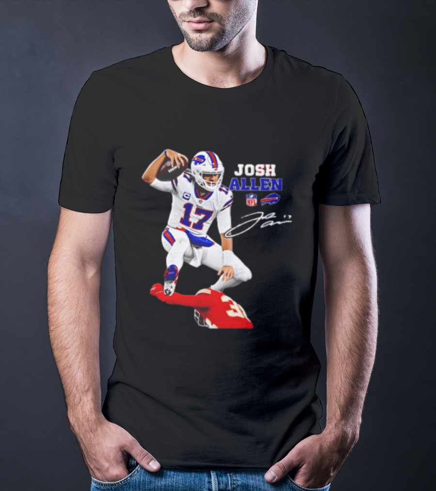 Buffalo Bills Josh Allen NFL Action 17 Signature T-Shirt