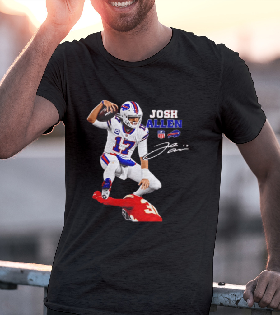 Buffalo Bills Josh Allen NFL Action 17 Signature T-Shirt