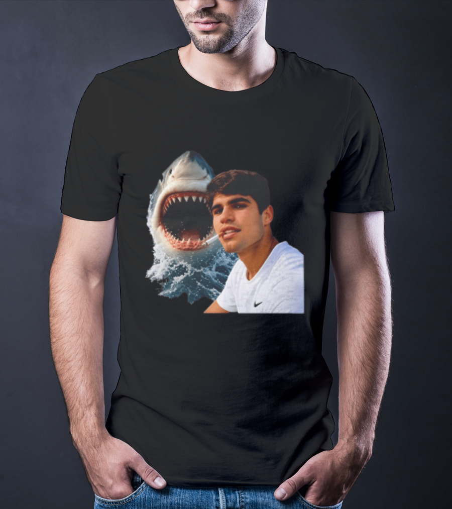 Carlos Alcaraz Smoking Shark Meme T-Shirt