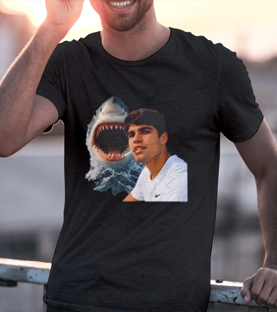 Carlos Alcaraz Smoking Shark Meme T-Shirt