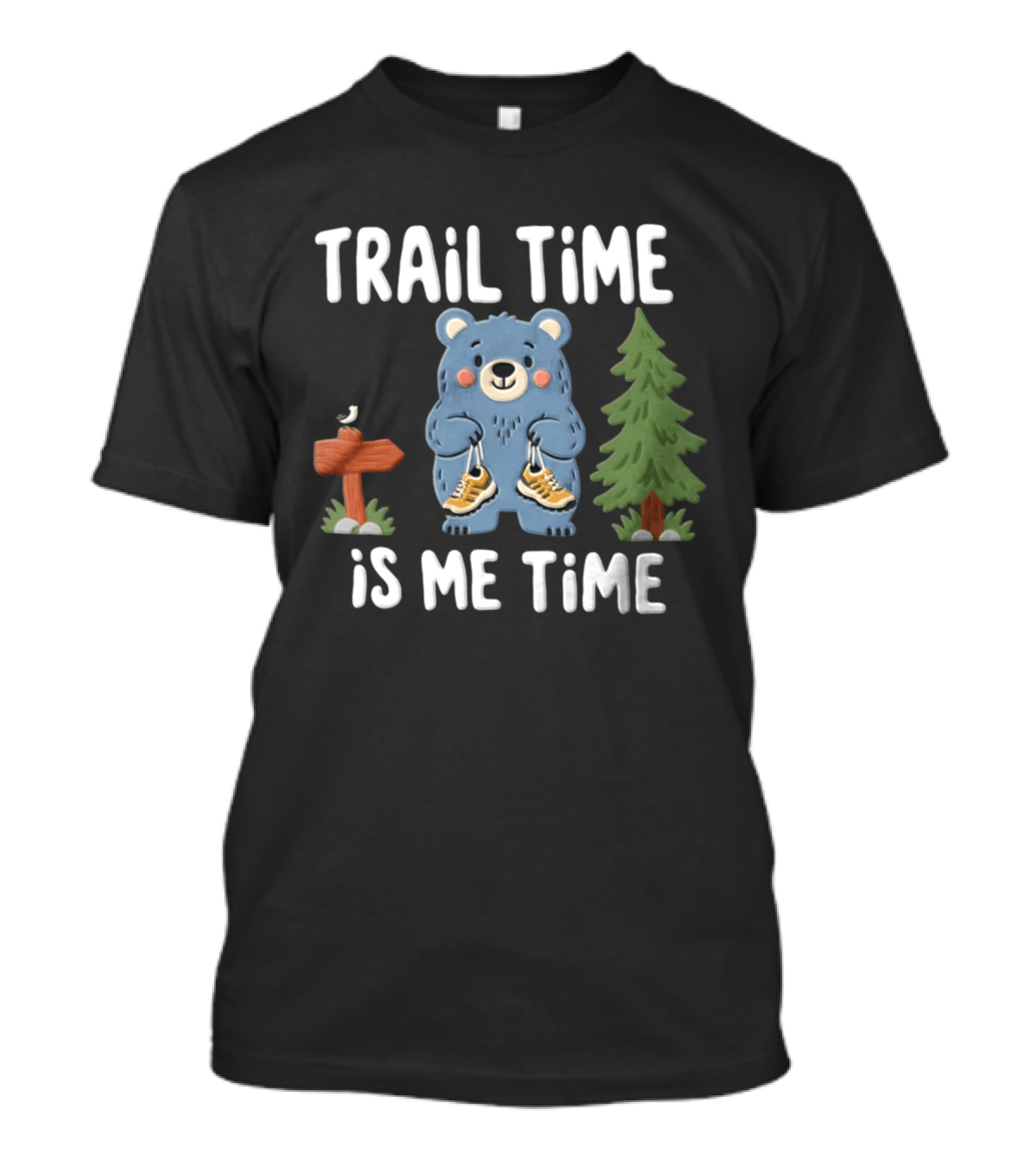 Trail Time Is Me Time Blue Bear Hiking Shoes T-Shirt