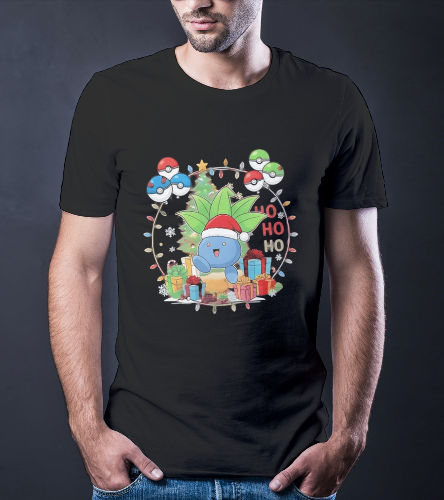 Oddish Ho Ho Ho Christmas Pokémon Festive Scene T-Shirt