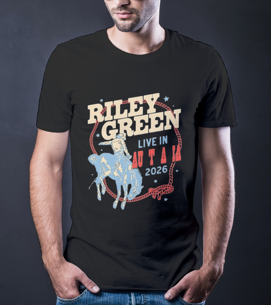 Riley Green Live In Australia 2026 Country Music Cowboy Rodeo T-Shirt