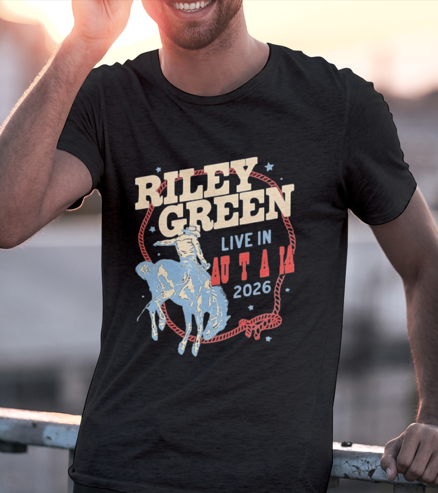 Riley Green Live In Australia 2026 Country Music Cowboy Rodeo T-Shirt