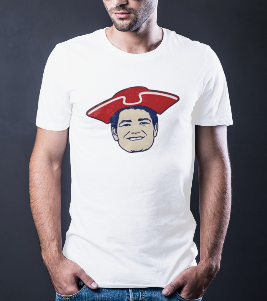 Drake Maye New England Captain Face Hat T-Shirt