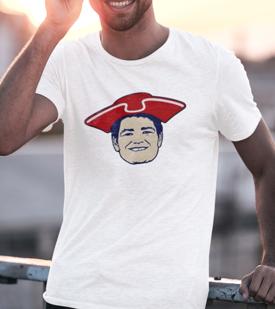 Drake Maye New England Captain Face Hat T-Shirt