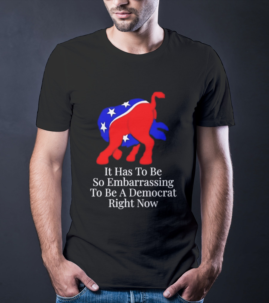 Embarrassing To Be A Democrat Right Now With Donkey Stars T-Shirt
