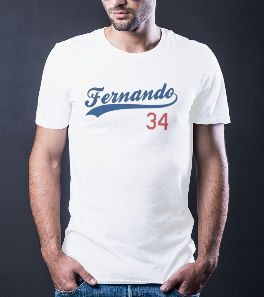 Fernando Script Dodgers 34 Iconic Baseball Player T-Shirt