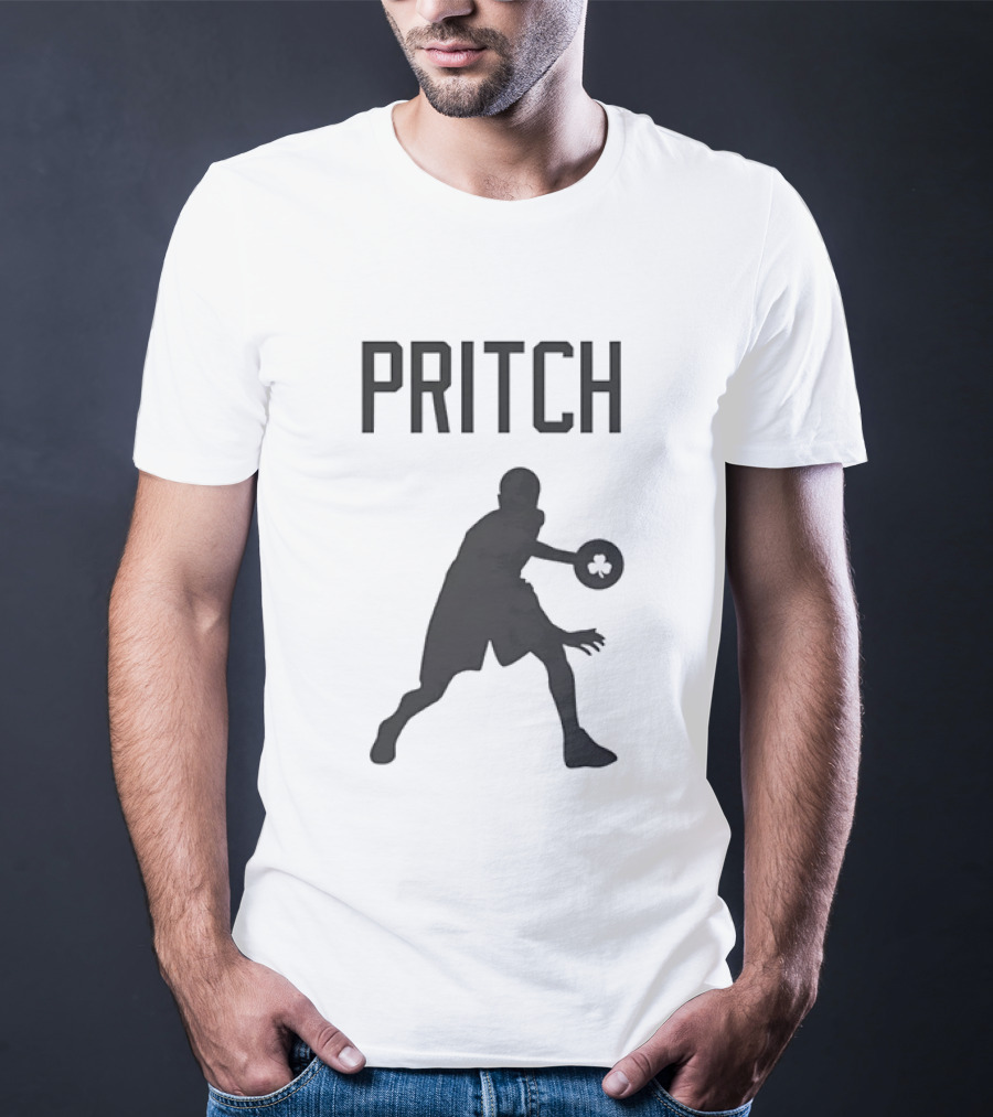Pritch Boston Celtics Basketball Player Action Pose T-Shirt
