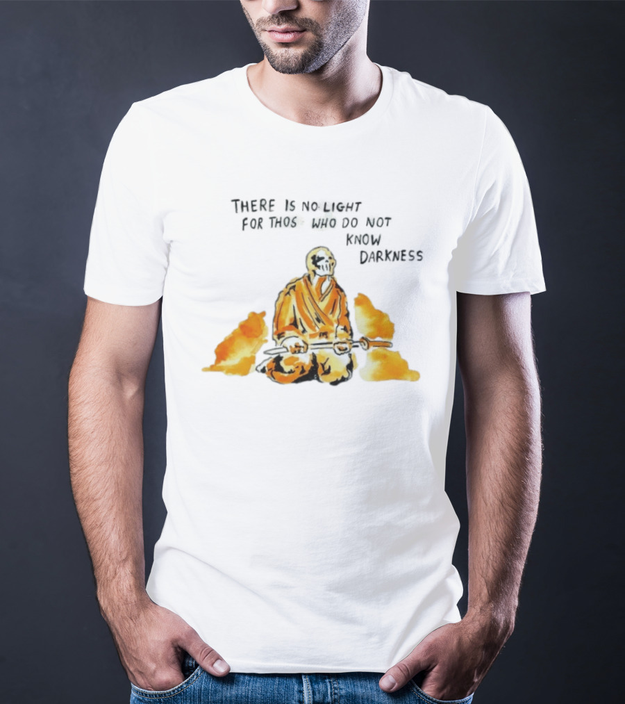 There Is No Light Samurai Skeleton With Sword And Flames T-Shirt