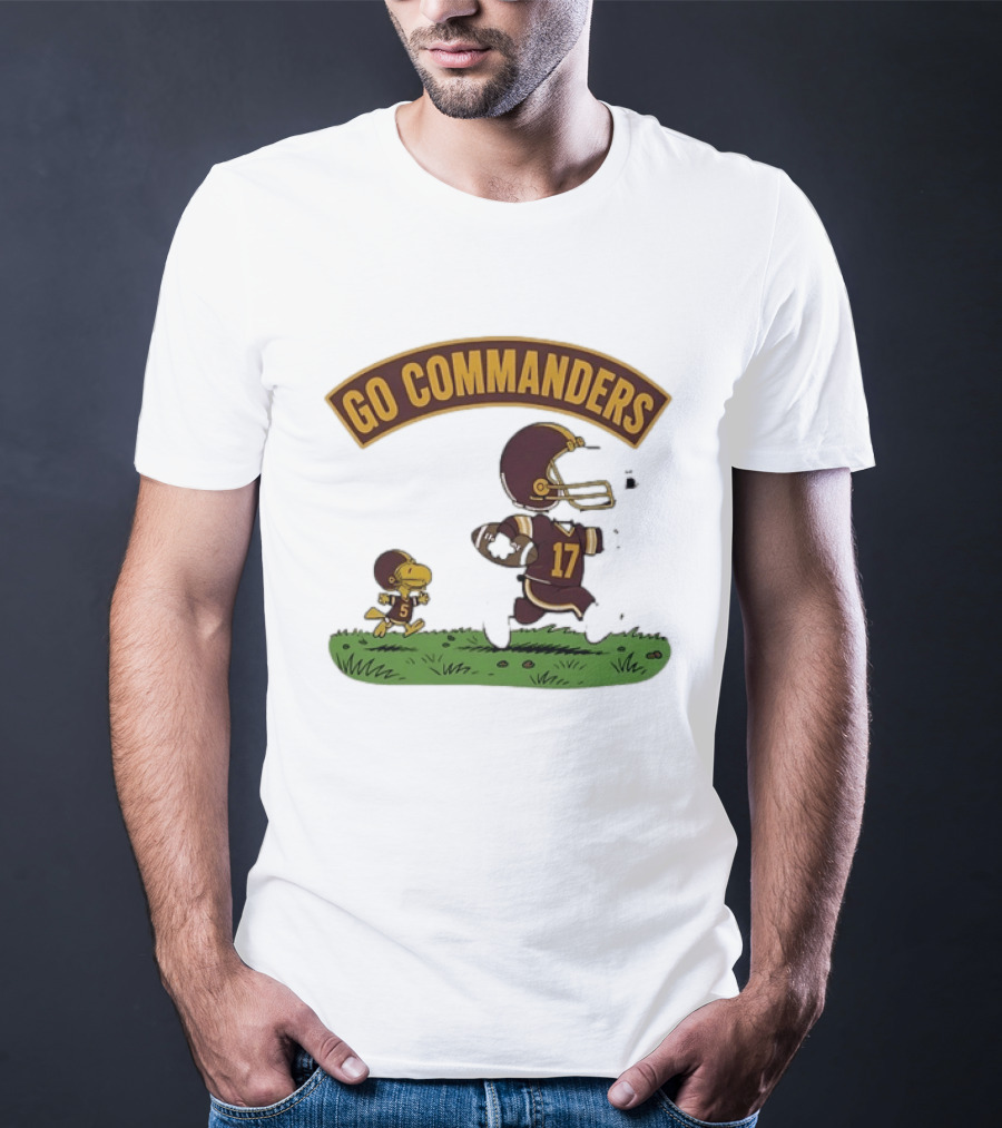 Go Commanders Snoopy Woodstock Football Number 17 Collaboration With Washington Commanders T-Shirt