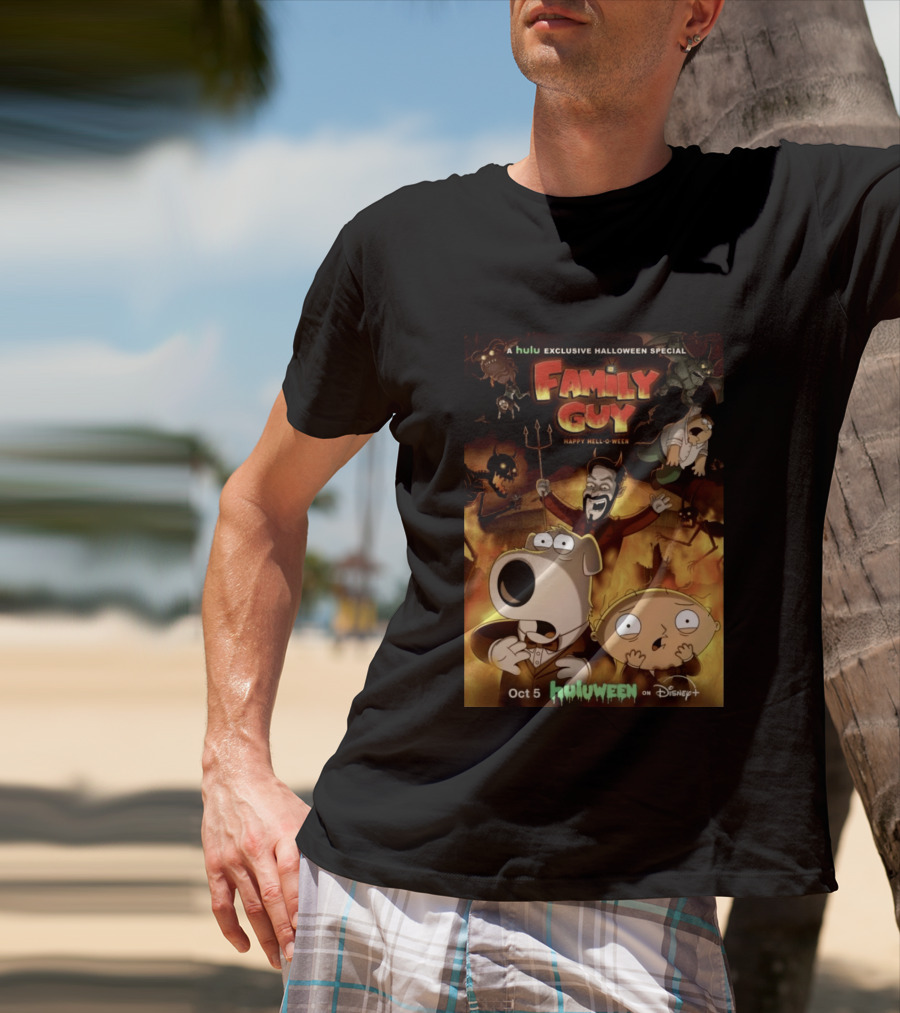 Hulu Exclusive Halloween Special Family Guy Happy Hell O Ween Oct 5 Huloween On Disney Plus T-Shirt