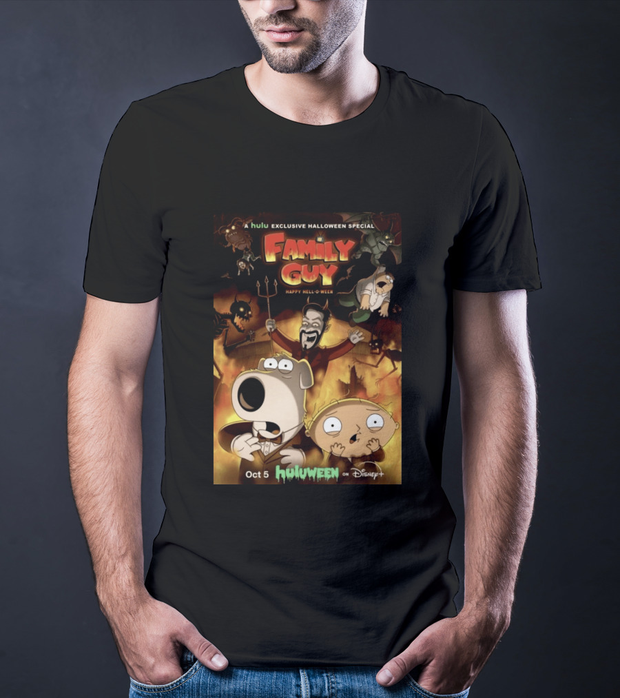 Hulu Exclusive Halloween Special Family Guy Happy Hell O Ween Oct 5 Huloween On Disney Plus T-Shirt