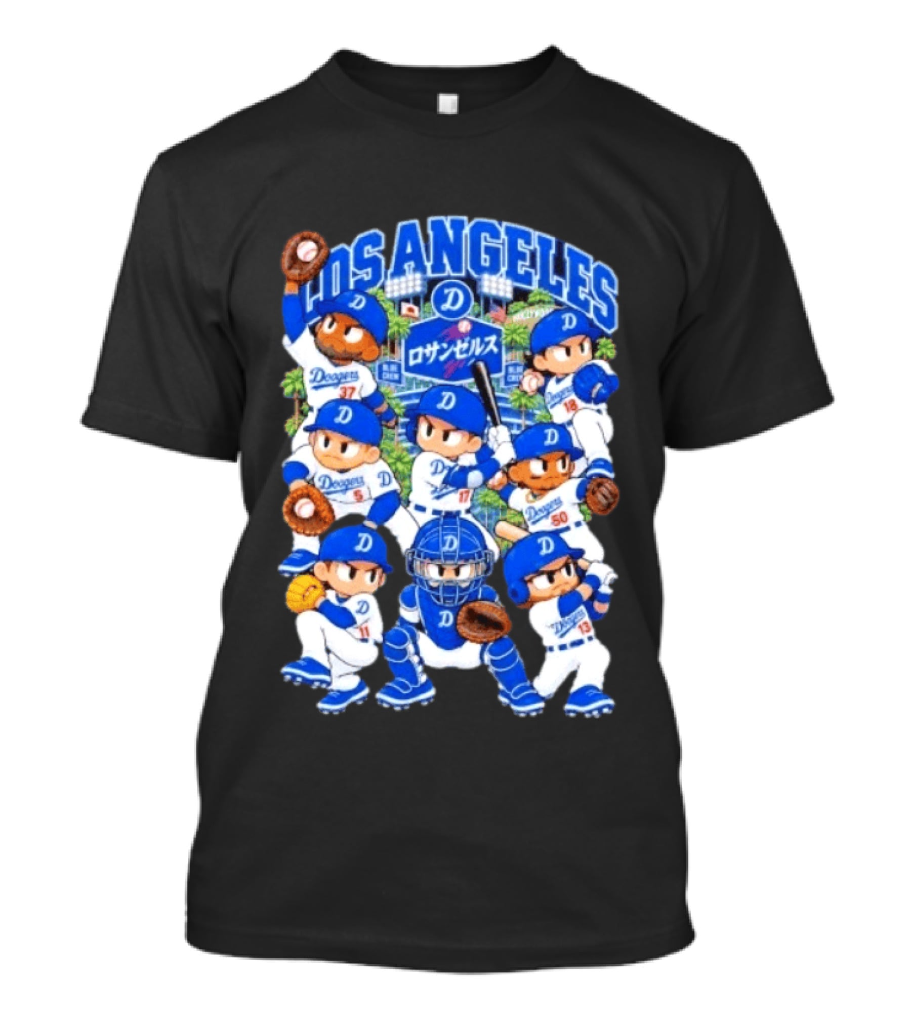 Los Angeles Dodgers 2026 Postseason Animated Characters Baseball Team Cartoon T-Shirt