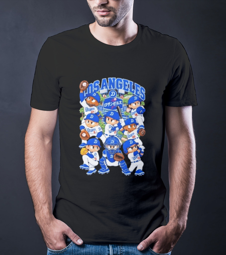 Los Angeles Dodgers 2026 Postseason Animated Characters Baseball Team Cartoon T-Shirt