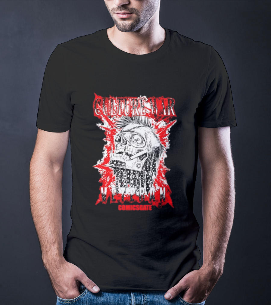 Culture War Veteran Punk Skull Comicsgate T-Shirt