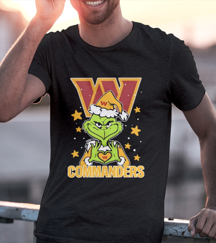 The Grinch Christmas W Commanders Football Team T-Shirt
