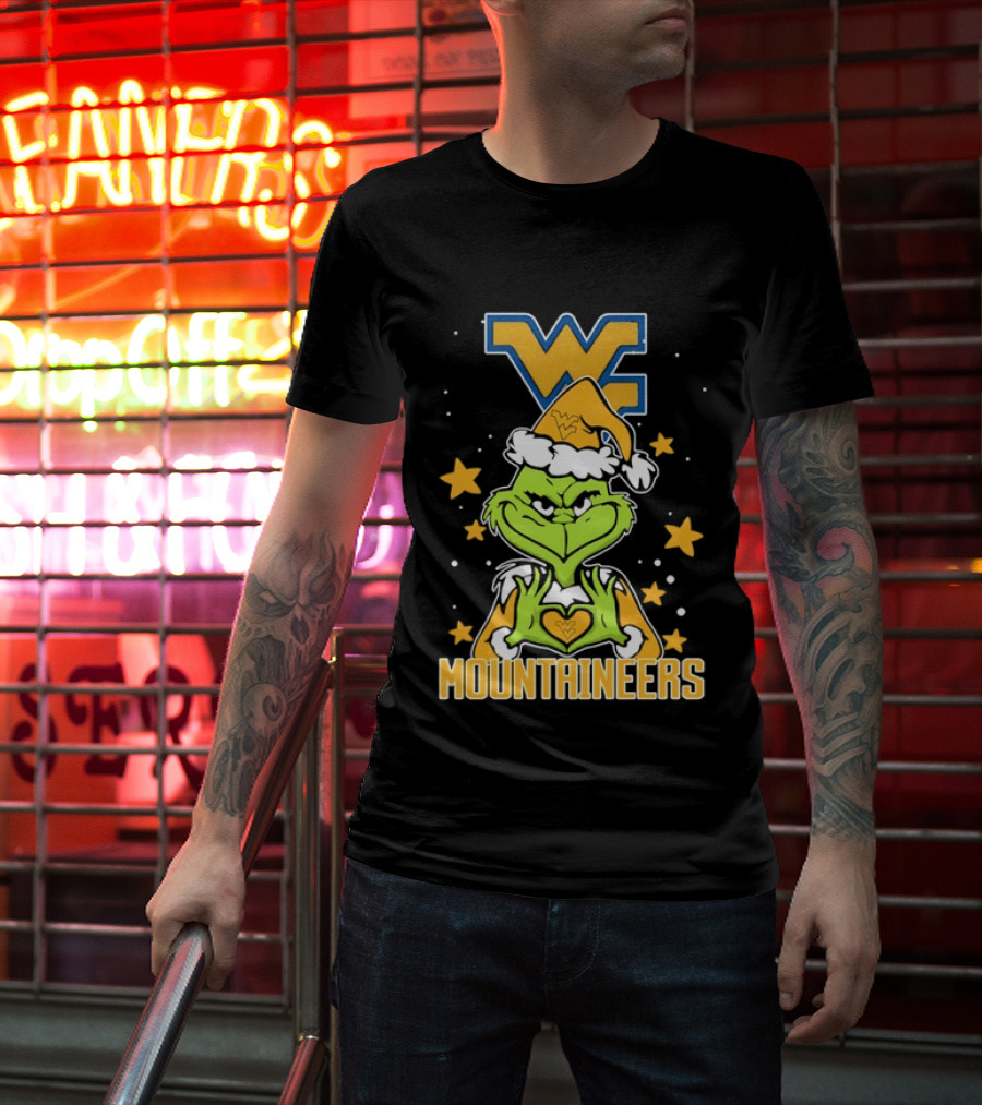 West Virginia Mountaineers Christmas Grinch Fan Gear T-Shirt