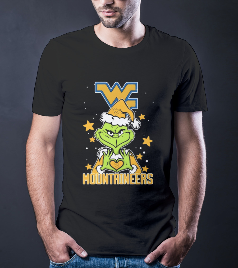 West Virginia Mountaineers Christmas Grinch Fan Gear T-Shirt